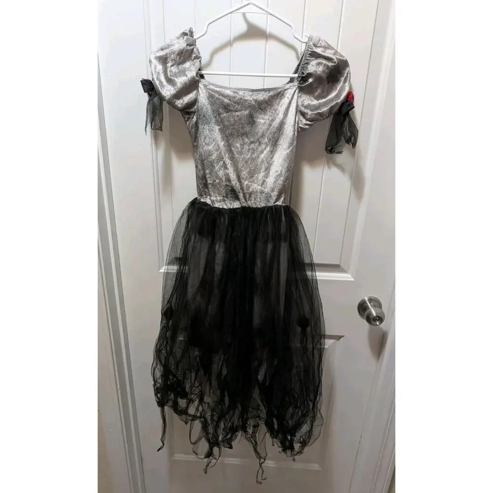 Amscan Prom Corpse Zombie Queen Dress Girls M 8-10 Halloween Costume - Picture 5 of 10